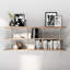 Étagère à livres flottante de 60 po x 10 po avec supports réglables, étagère murale, étagère de salon, tablette en bois véritable de 1 po d'épaisseur, étagère suspendue pour l'organisation de la maison, décoration rustique et bohème, brûlée, 3 niveaux