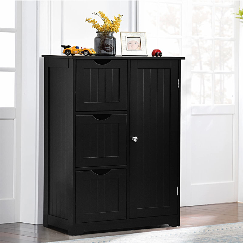 Aashritha Freestanding Bathroom Cabinet, Black
