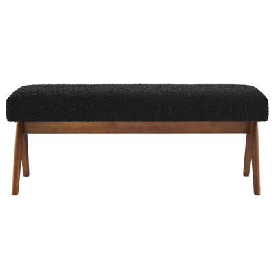 Lyra Boucle Upholstered Bench In Boucle