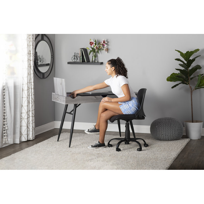 Lleyton Steel Writing Desk, Greywash/Black