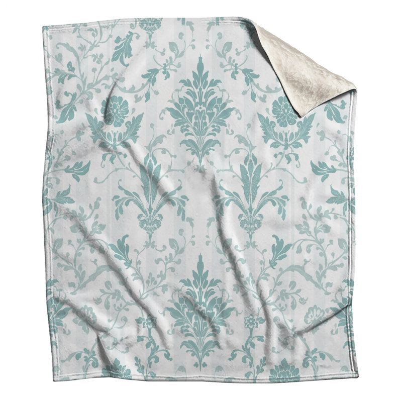 Couvertures florales à motif damassé, 50in W x 60in H