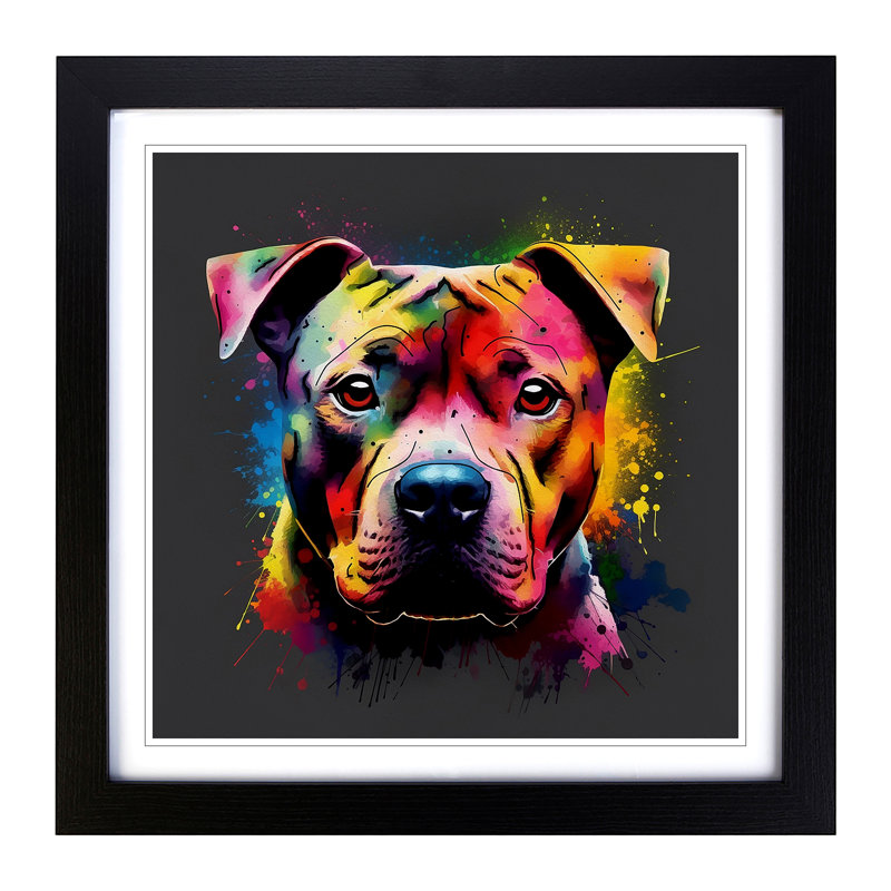 Staffordshire Bull Terrier Abstract - Framed Print