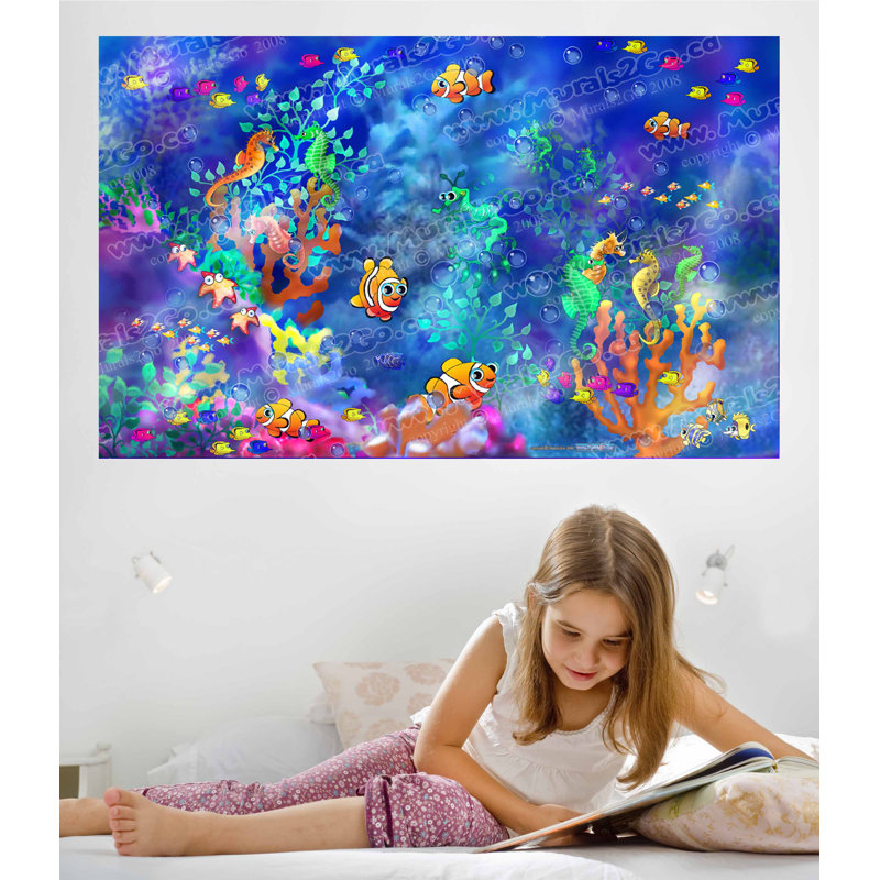 Adhésif décoratif hippocampes, H 22 po x l 36 po