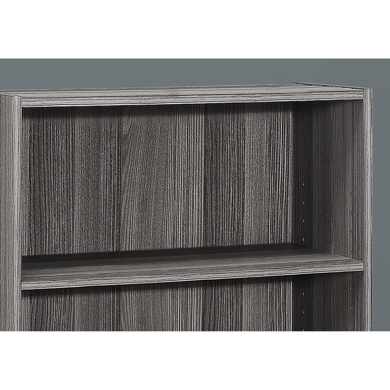 36"H 4 Tier Bookcase Bookshelf Grey Laminate Transitional Style Office Bedroom Space Saving With 2 Adjustable And Assembly Required Laminate, Tier, 36"H, Bookcase, Bookshelf, Transitional, Office,