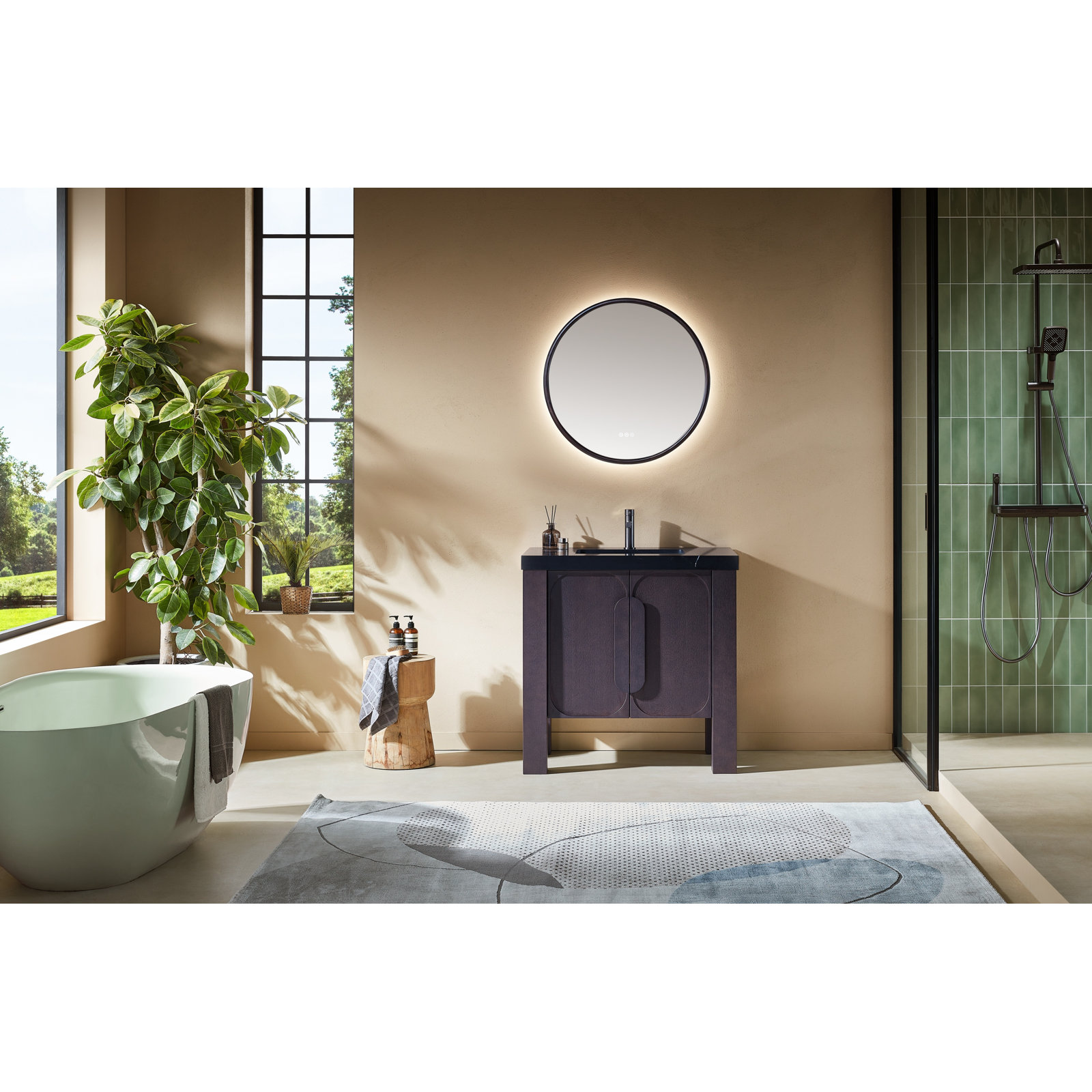 Munich 36" Single Vanity, Black, Espresso 