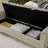 Wide Upholstered Flip-up Storage Bench With Flared Arms And Solid Wood Legs-1973753241