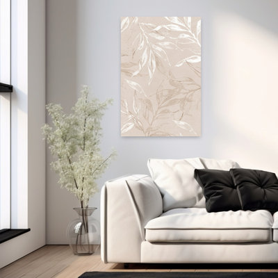 «White Leaves 2», paysage contemporain abstrait, art naturel