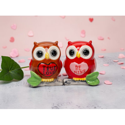 Valentine's Love Owl Salt And Pepper Shaker Set