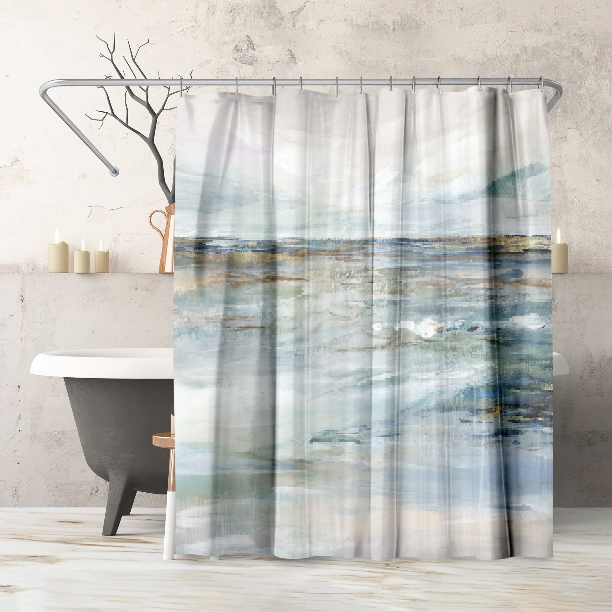 The Twillery Co.® Coastal Shower Curtain Midnight Clear by PI Creative ...