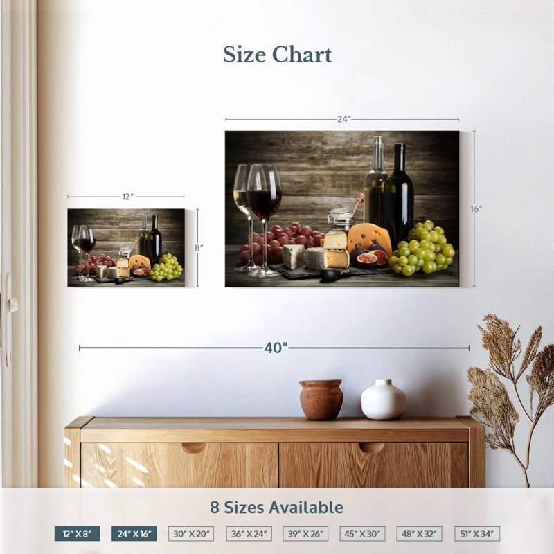 Yarlin Wine And Cheeses, 16" H x 24" W