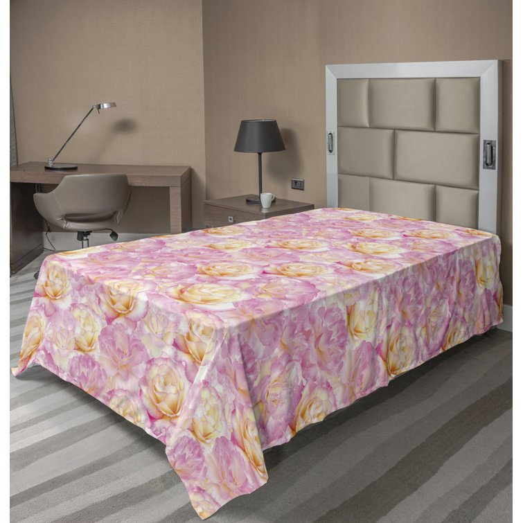 Ambesonne, drap plat floral pivoines, art botanique printanier