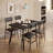 Clorinda 4-Person 5-Piece Rectangular Dining Set with Upholstered Chairs and Metal Frame-1827996986