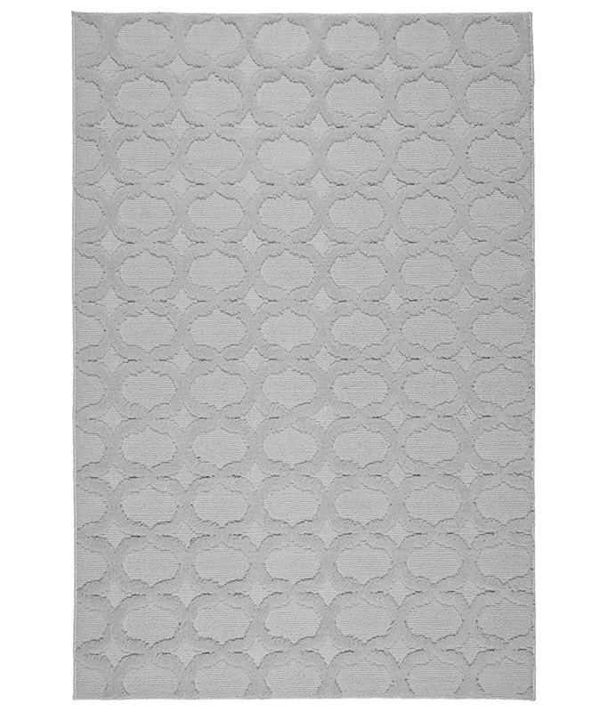 Tapis argenté en polypropylène anti-dérapant Togut, Rectangle 4pi x 6 pi