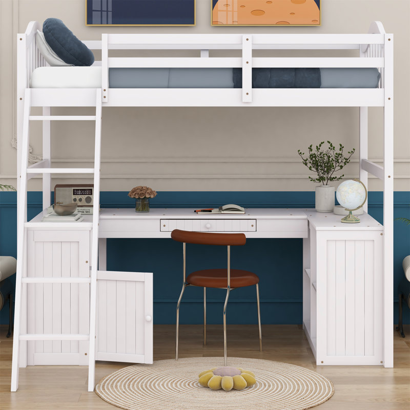 Janenne Kids Twin Loft Bed, White