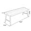 Bureau rectangulaire brun en bois massif avec 3 tiroirs-95010848