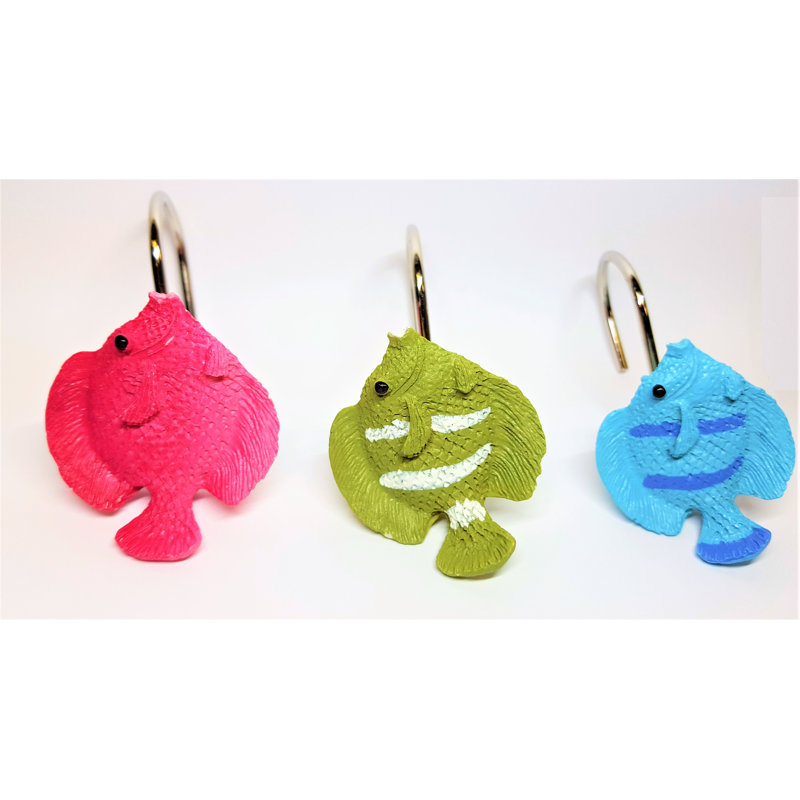 Crochets de rideau de douche Tropical Fish
