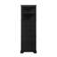 Armoire de rangement triangulaire noire avec style - 3 tiroirs, tablettes réglables, poignées en métal élégantes pour la maison, finition à l'eau, caractéristique des poignées-1009153563