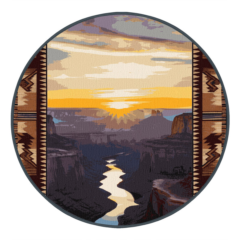  Tapis lavable Sunset Over Canyonlands Southwestern, Rond 4 pi