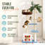 Arbre à chat 53,2 po H Coconut Palm Island pour chats multiples avec plateformes spacieuses, condo confortable et poteaux à griffer en sisal, style vacances tropicales