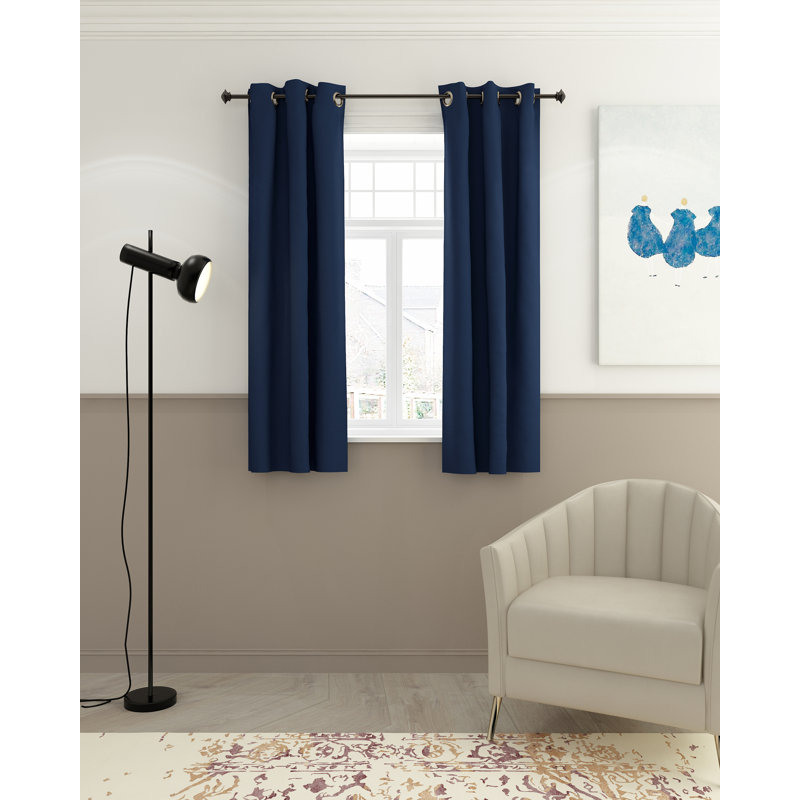 Mileti Blackout Sliding Panel Pair, Dark Blue, 42" W x 84" L