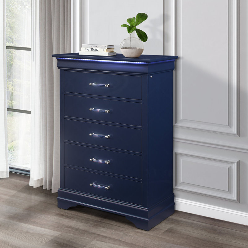 Commode Charleston avec DEL, Bleu