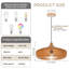 Luminaire suspendu 1 lumière tambour en bois