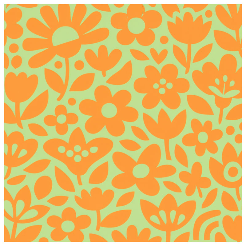 Couvre-lit matelassé à motif floral orange toutes tailles, Full / Double
