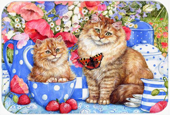 Caroline's Treasures Blue Cats Glass Cutting Board