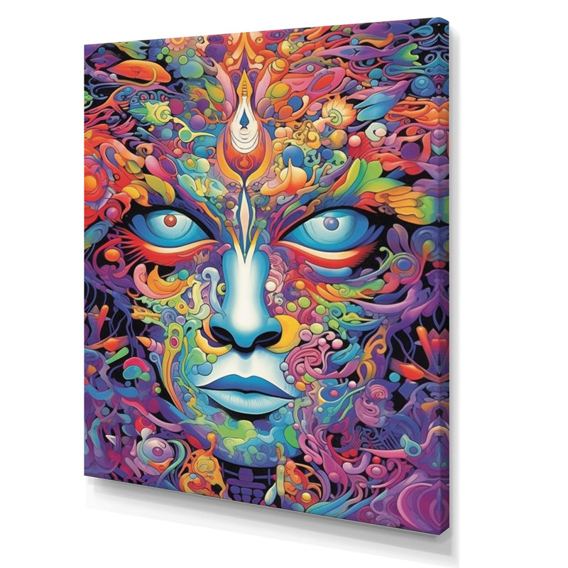 Symbole bouddhiste yeux du dieu qui voit tout - impression, 20" H x 12" W, Toile tendue