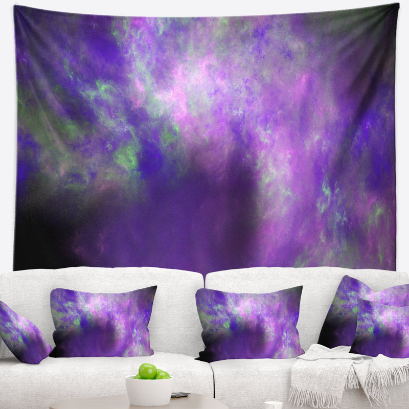 Tapisserie bleu ciel starry abstract perfect light, H 68 po x l 80 po