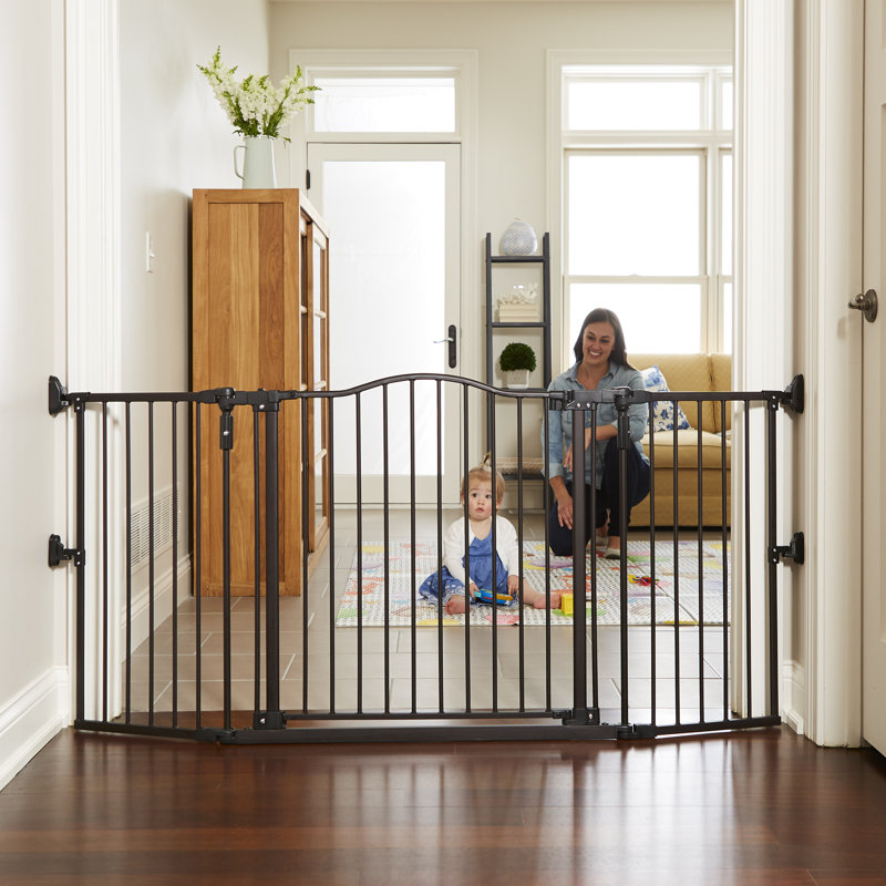 Matte Bronze Extra-Wide Metal Swinging Baby Gate
