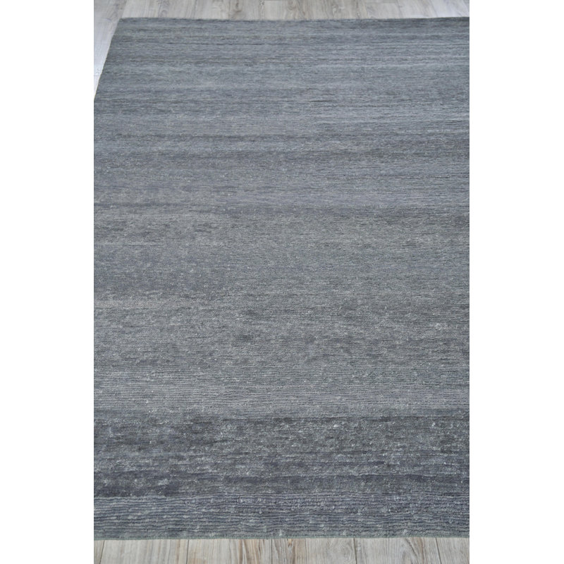 Merino Wool Area Rug in Dark Gray, Rectangle 8' x 10'