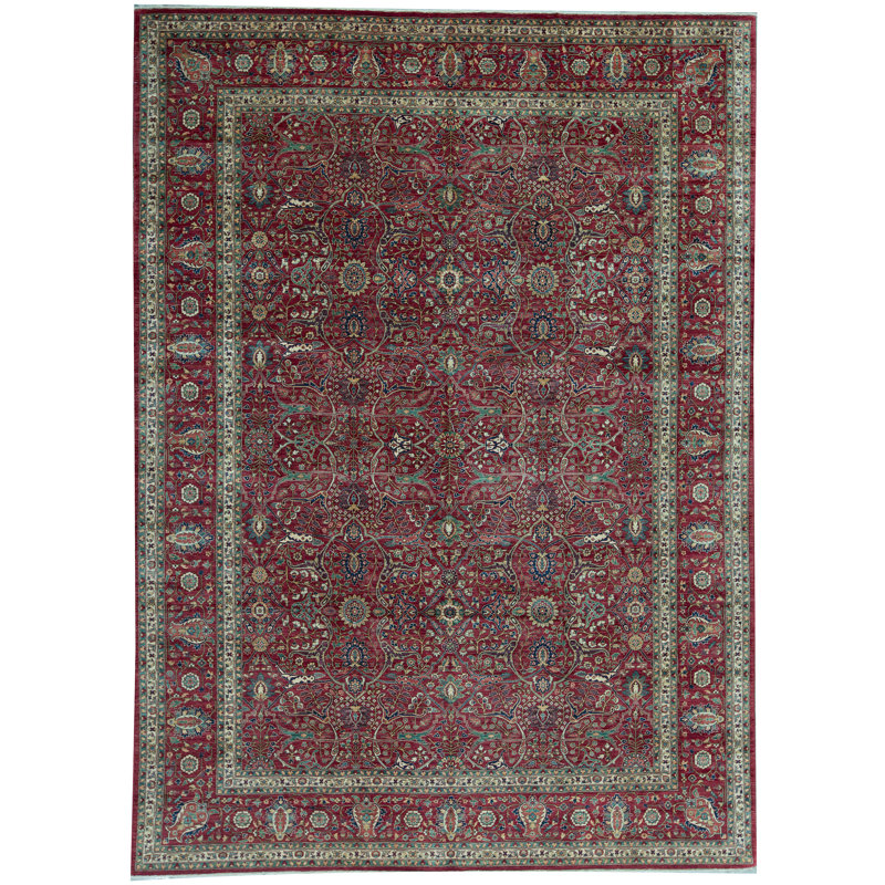Hand-Knotted High-Quality Red Area Rug