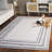 Ladaniel Border & Stripe Shag 200 Performance Striped Rug-1709536992