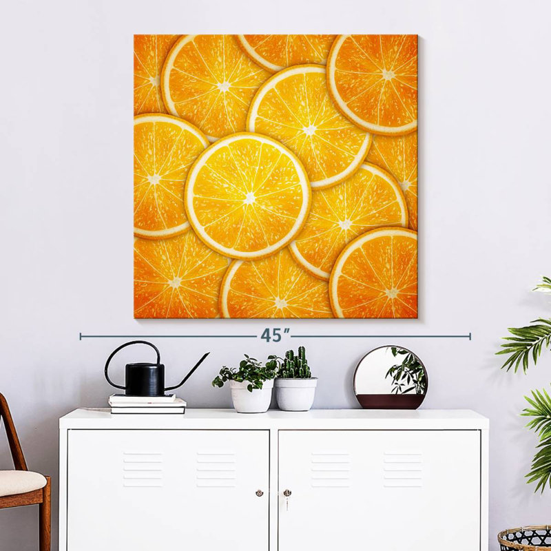 Yarlin Thin Orange Slices, 33" H x 33" W