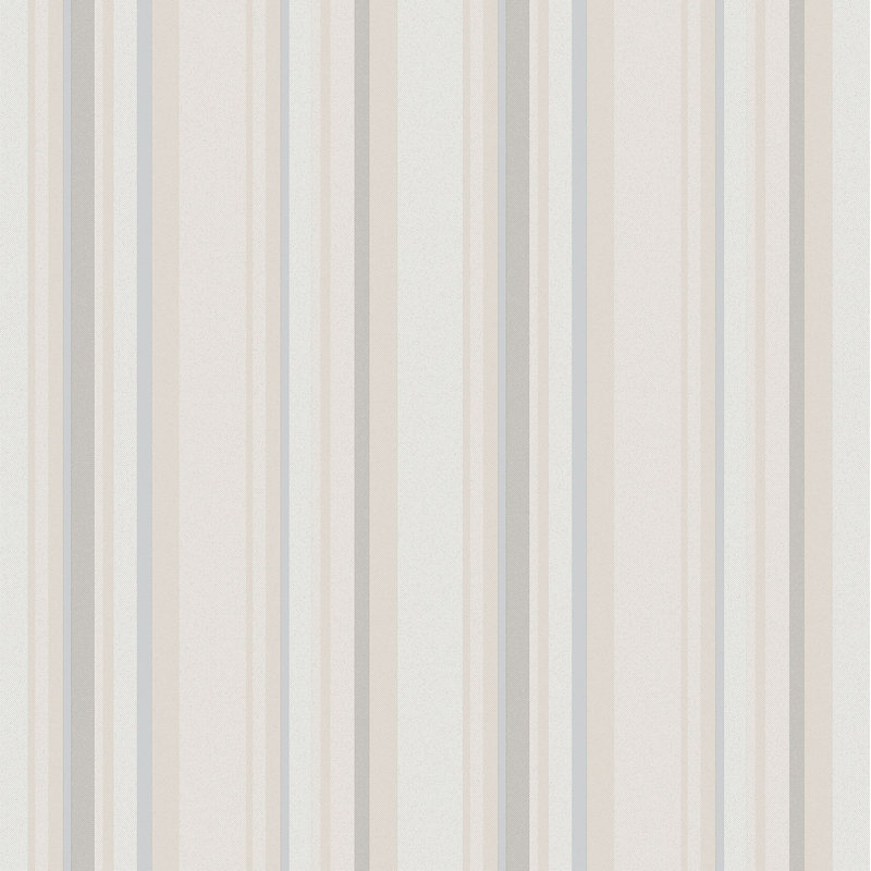 Country Cottage Multi Stripe Design 33' L x 21" W Wallpaper Roll, Blue/Cream