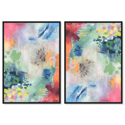 «Fun Papiers», ensemble de 2 impressions sur toile tendance par Art Remedy