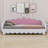Upholstered Princess Daybed With LED Lights And Crown Headboard-454142086