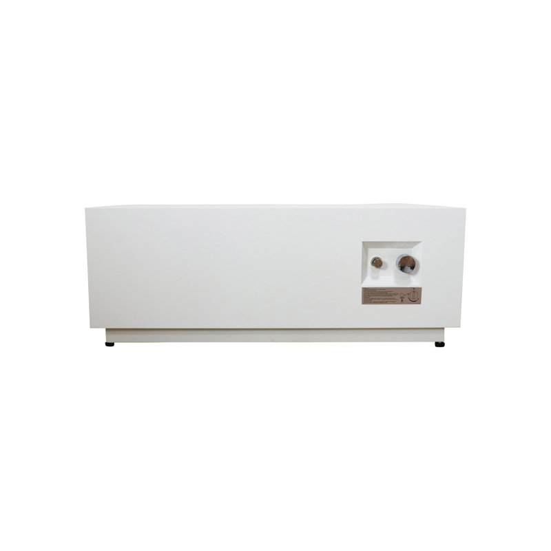 Lanesia Rectangle Steel Propane Smokeless Fire Pit Table, White