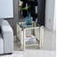 Table de bout carrée 20 pouces, table de bout moderne en acier inoxydable, table basse en verre trempé transparent double couche, table d'appoint avec rangement, pour le bureau à domicile-652700478