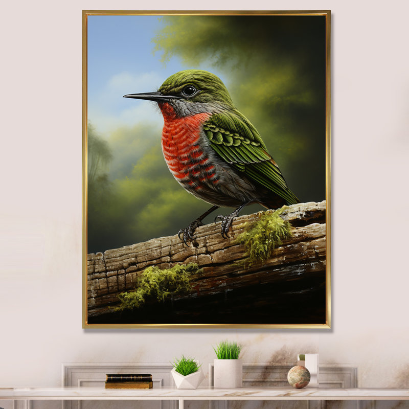 «Green Radiant Hummingbird Beauty I», art mural colibri, Cadre photo noir, H 20 po x l 12 po