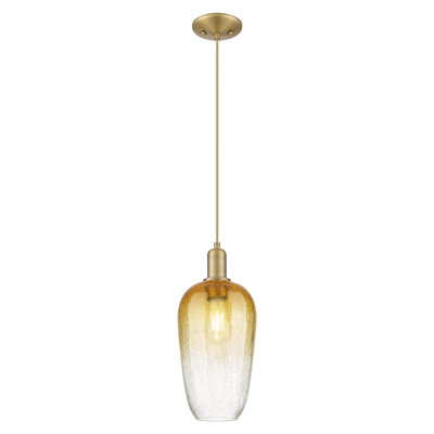 Downtown Urban - Brookhaven Flute - 1 Light 7" Cord Hung Mini Pendant - Champagne Bronze Finish - Opal Shade