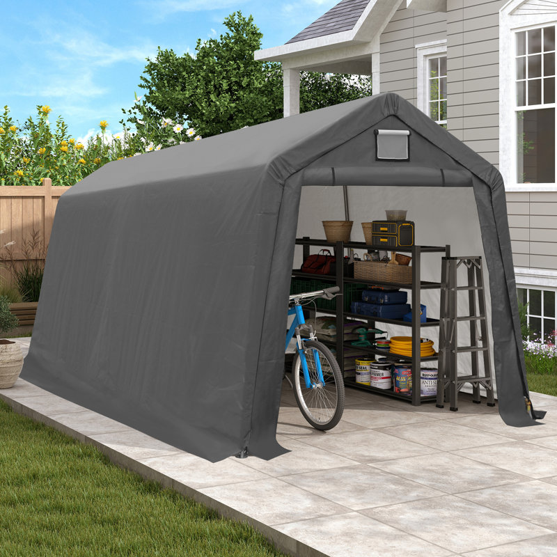 7FT*12FT Outdoor Storage Shelter Shed - Heavy Duty Storage Tent with Roll-up Ventilated Windows, 7FT*12FT