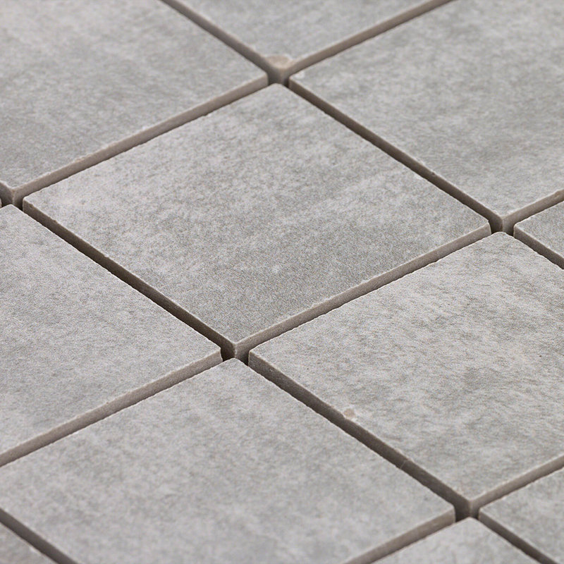 Essential 2" x 2" Porcelain Mosaic Tile, Gray