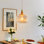 Luminaire suspendu vintage en verre avec finition laiton pour îlot de cuisine
