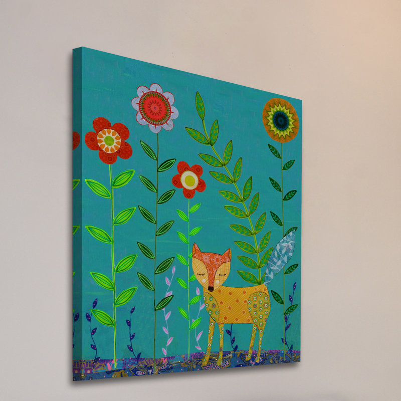 «Yellow Fox» par Vanessa Sascalia, reproduction sur toile tendue, H 39 po x l 30 po x P 1,5 po