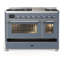 Majestic III Series 48 Inch Dual Fuel Range with 5 Sealed Burners, Griddle, Frenchtop in Matte Graphite (Liquid Propane, Burnished Trim)-934303585-934303593-934303595