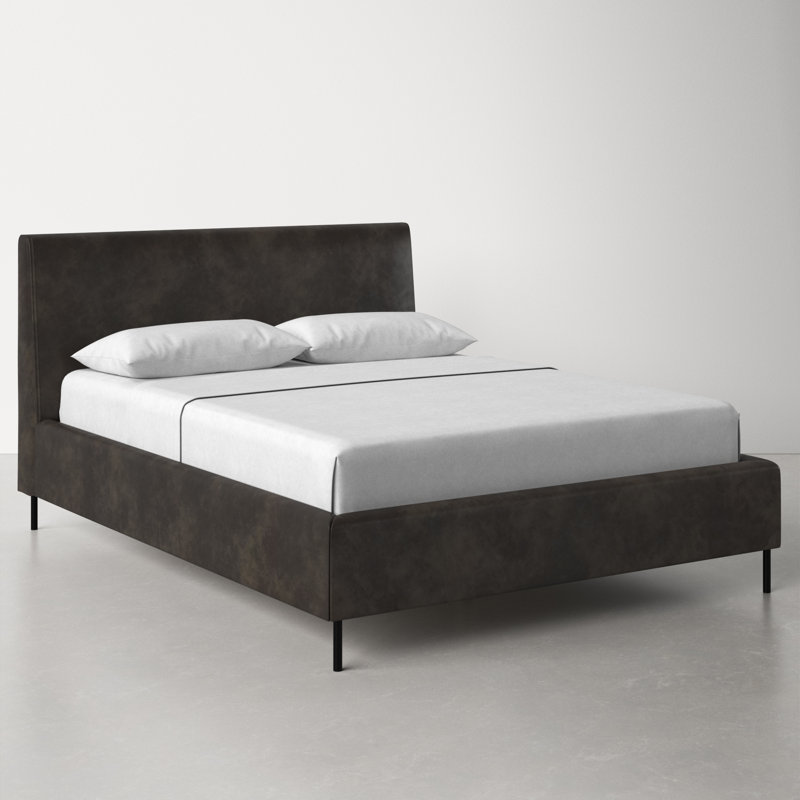 Naoma Vegan Leather Platform Bed, California King, Gray