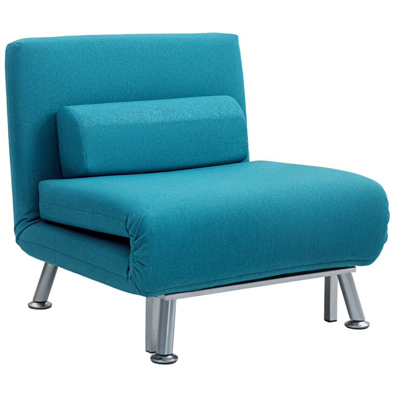 Blaile 75cm Upholstered Futon, Teal Blue