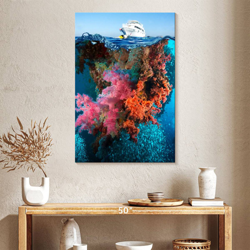 Aletra Yacht Over Rocky Reef, 39" H x 26" W